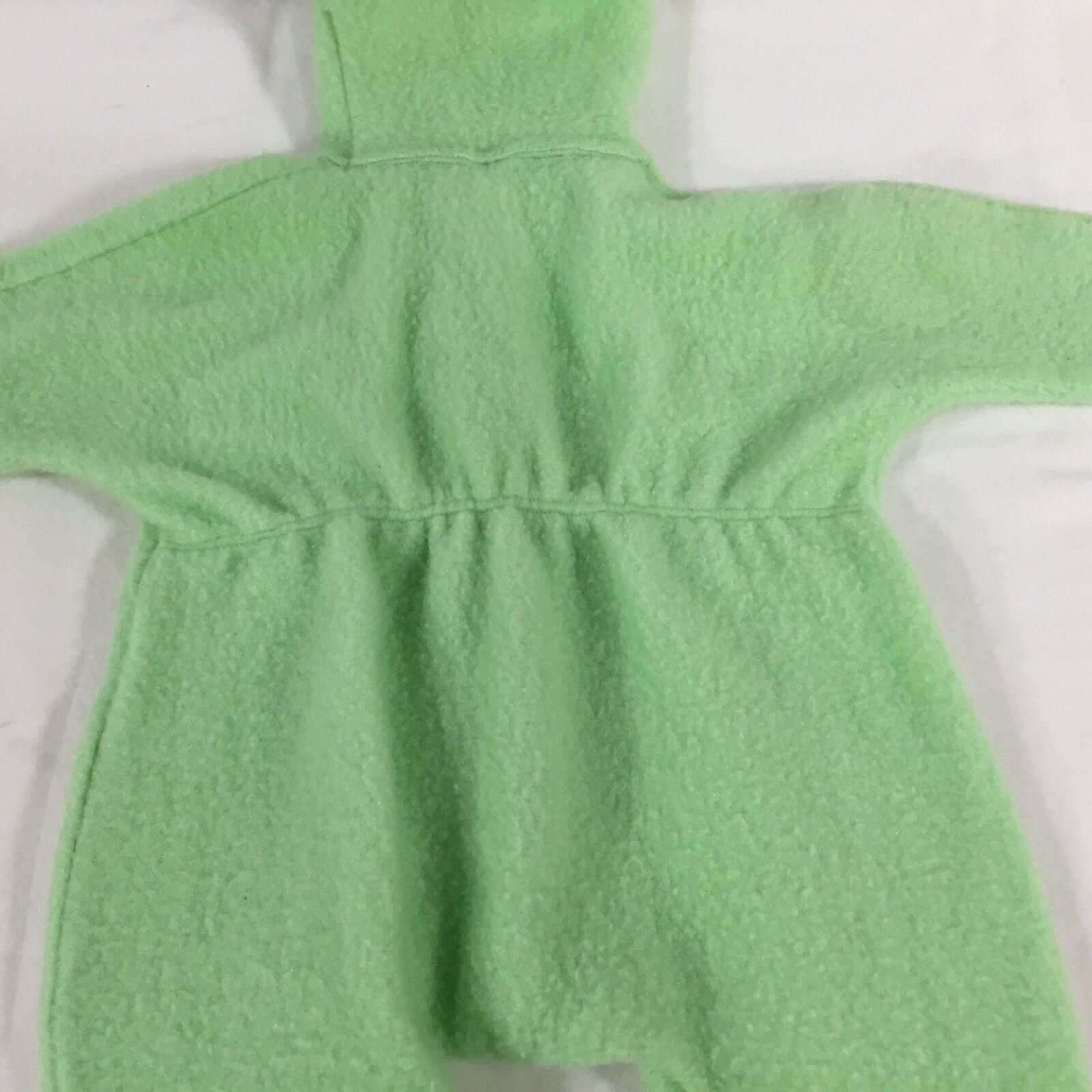 Vintage Baby One Piece Outfit Sleeper Bunting w/ Hood Lime Green Large 18-27 Lbs