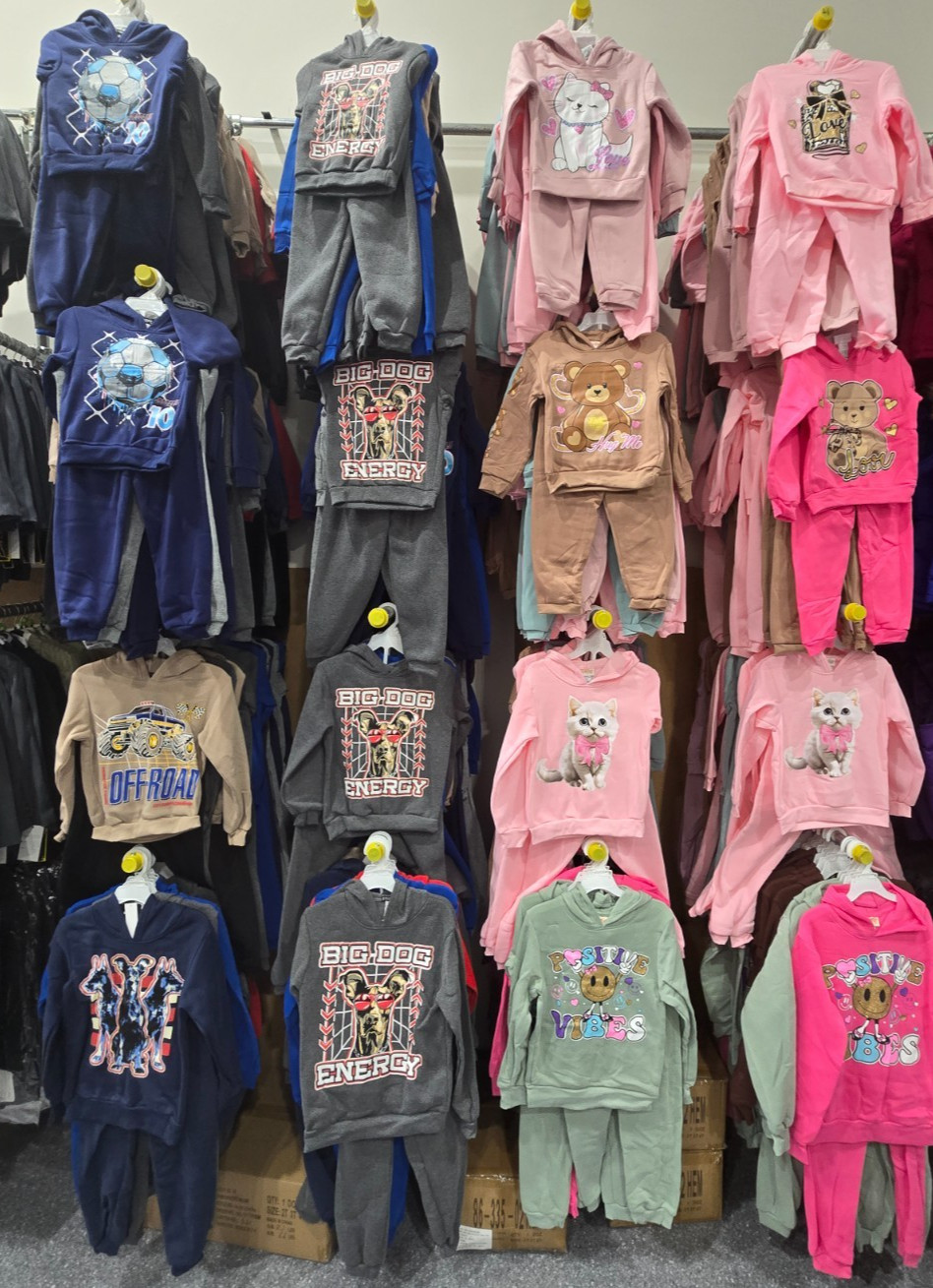 3-Pack Outfit Set Girls Toddlers 2 Piece Fleece Hoodie Sweater and Joggers Pants