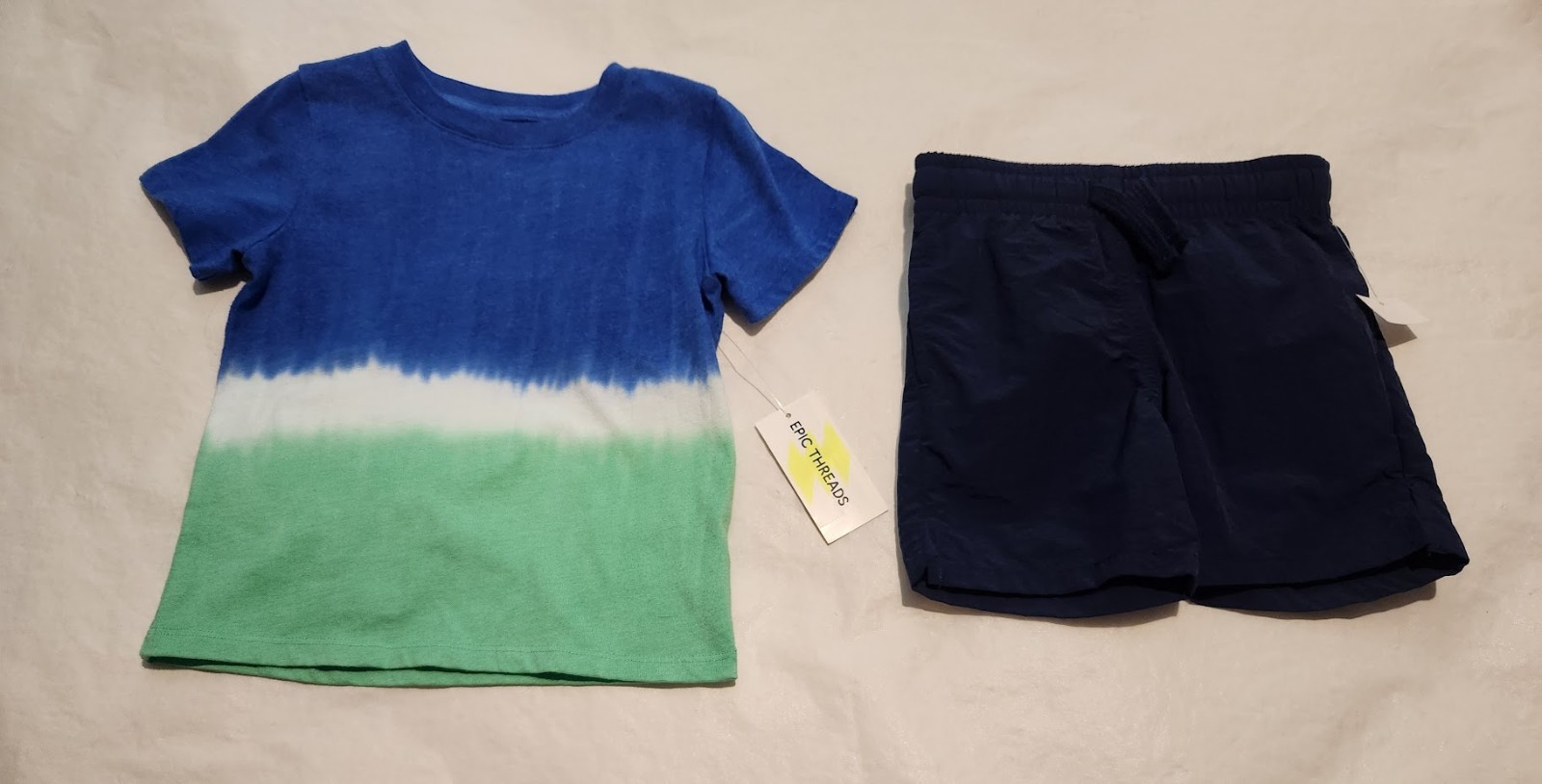 NWT Epic Threads Tie Dye Tee Nylon Shorts Outfit 2PC Set 2T Toddler Boy