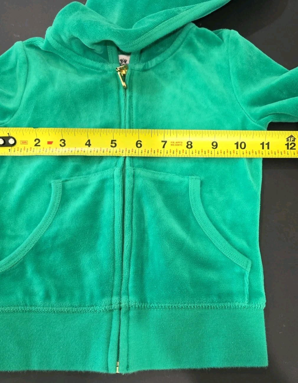 ​Juicy Couture Toddler Girls Velour Tracksuit Set 3T Green Pink Crest Y2K 2pc