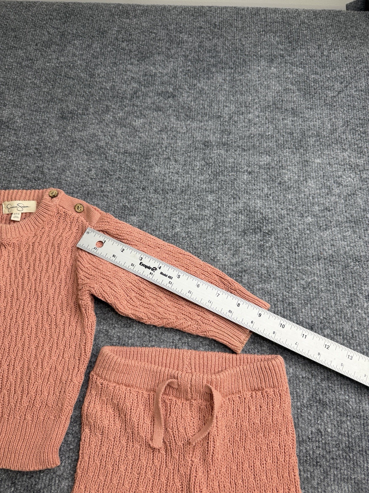 Jessica Simpson Baby Girl 2 Piece Size 6/9 Months 100% Cotton Light Pink Cream