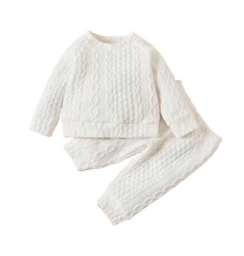 Newborn Baby Girl Boy Pink Clothes Set Solid Color Long Sleeves Top+Pants 2PCS
