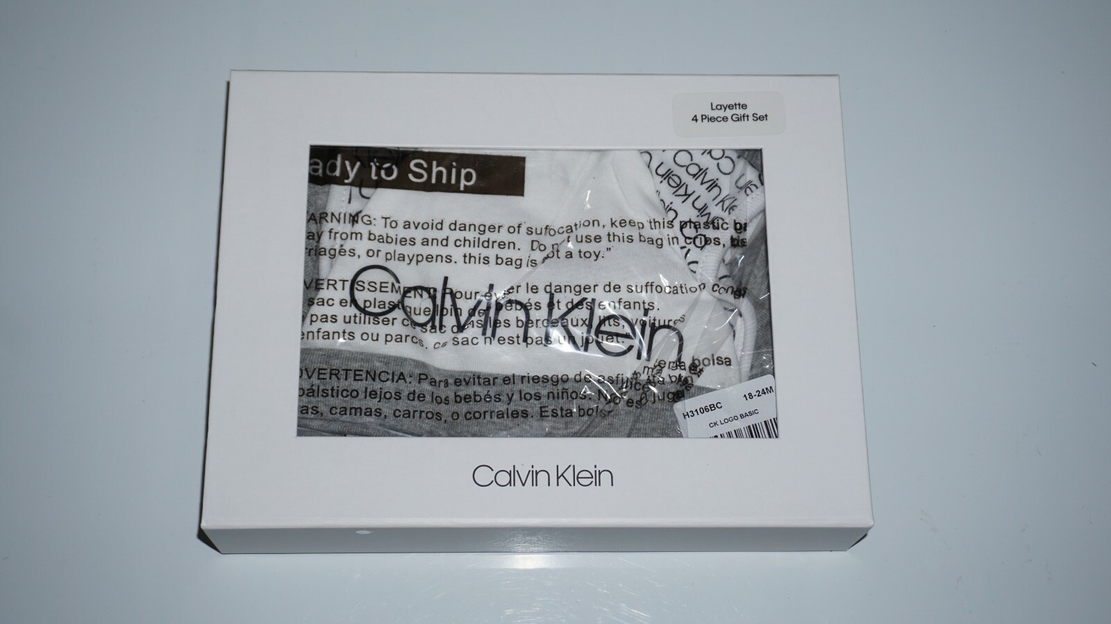 Calvin Klein Unisex 4 Piece Layette Gift Set 18-24 Months New in Box