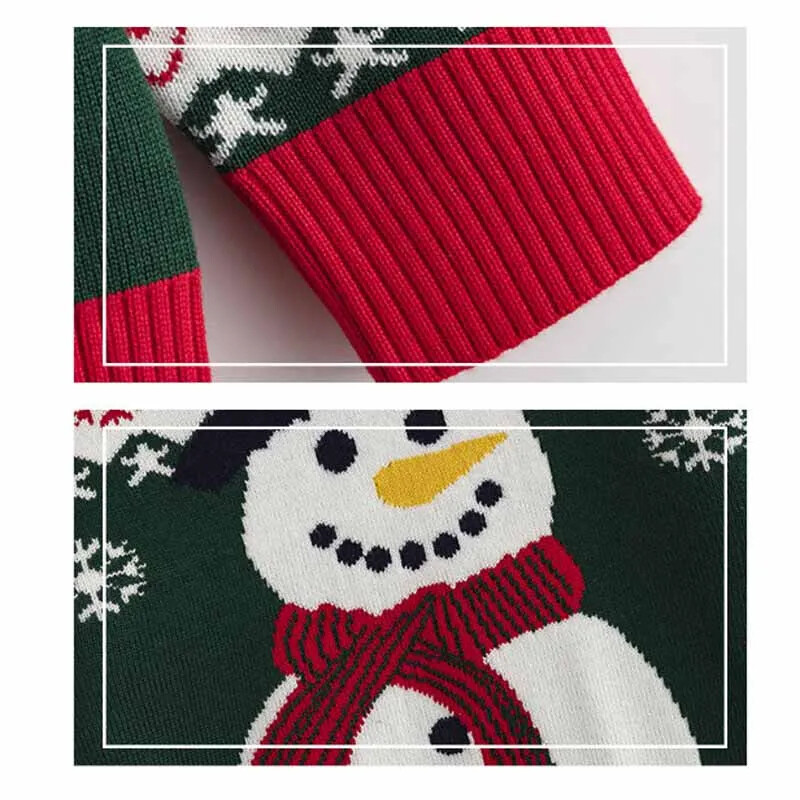 New Boys Christmas Cartoon Jumper Kids Snowman Warm Round Neck Top Autumn