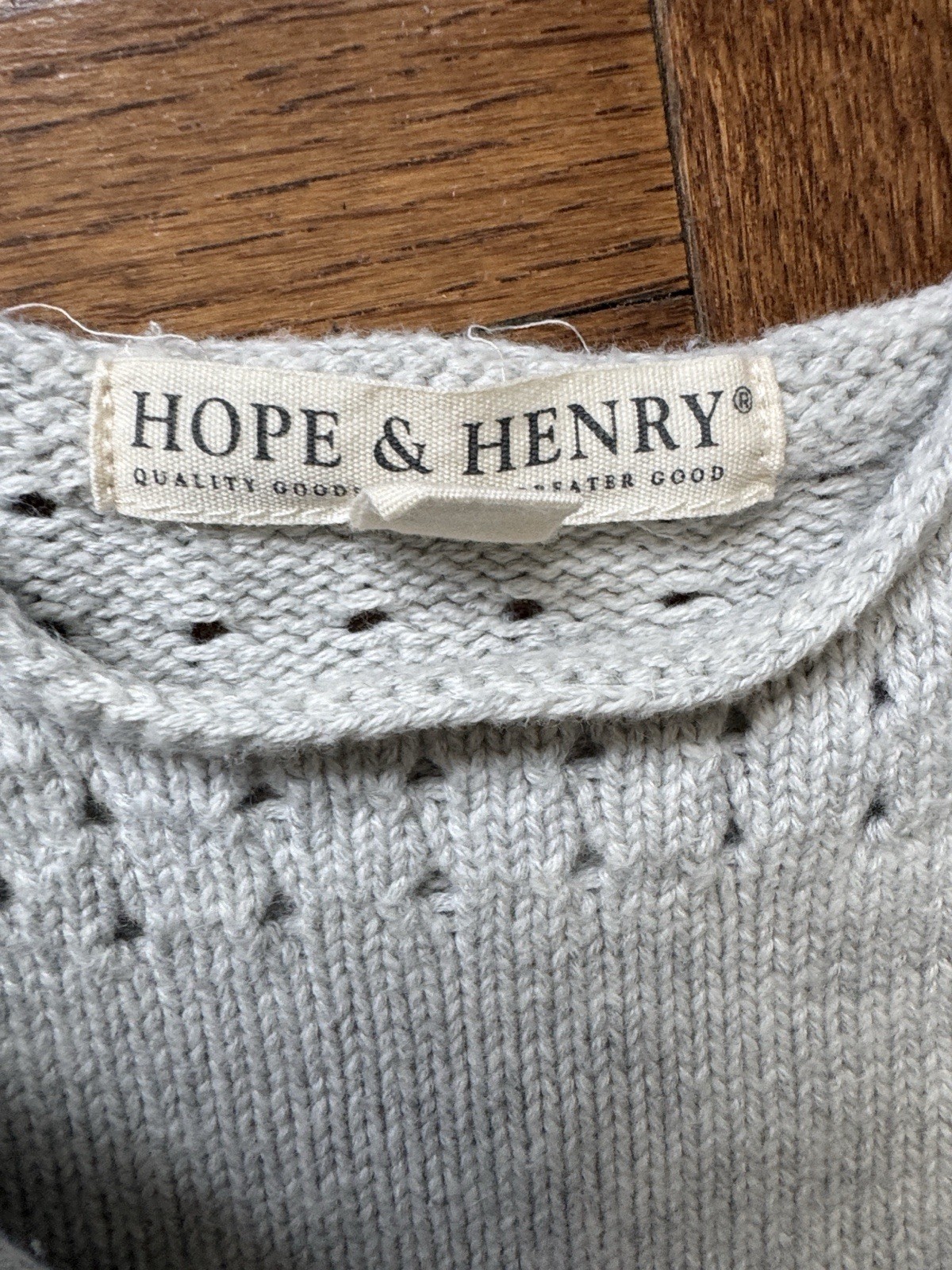 Hope & Henry Baby Sweater Set 3-6M Cable Knit Ivory/Gray Cardigan One-Piece 0-3