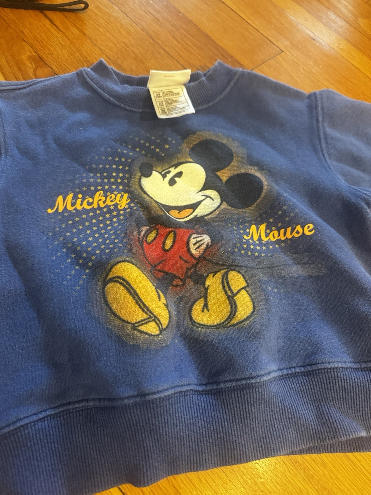 Vtg 90s Disney Store Exclusive Mickey Mouse Blue Crew Neck Sweatshirt Sz 2/3 XXS