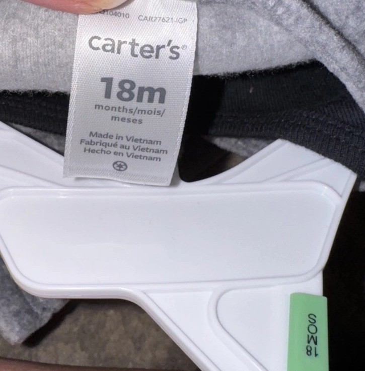 New Carter’s Girl 18 Months 18M Baby gray Black Red 3-piece Outfit Pants Shirt