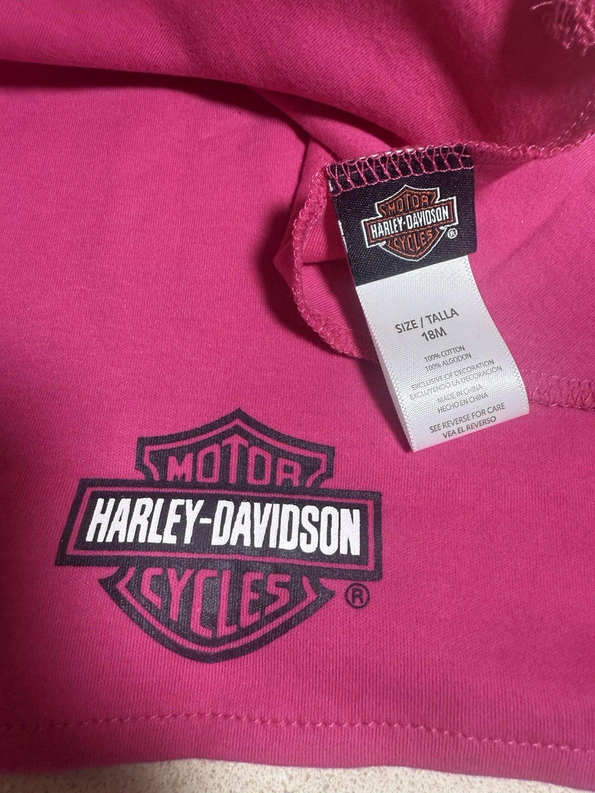 Harley Davidson Baby Biker Starter Kit Screen Tee & Doo Rag Girls 18 Months NEW