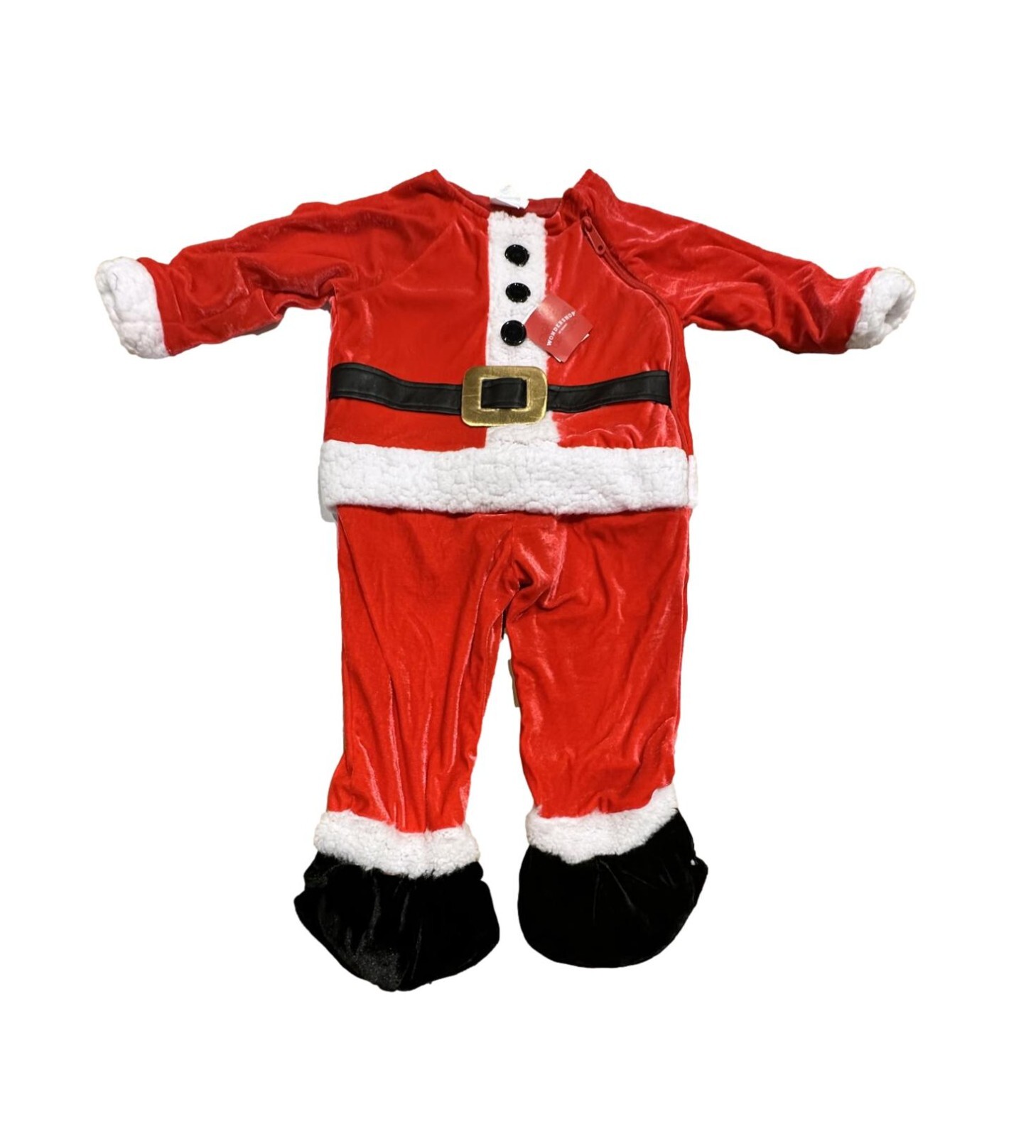 Baby Plush Santa Claus Red White Jumpsuit Christmas Costume 12-18 M Wondershop