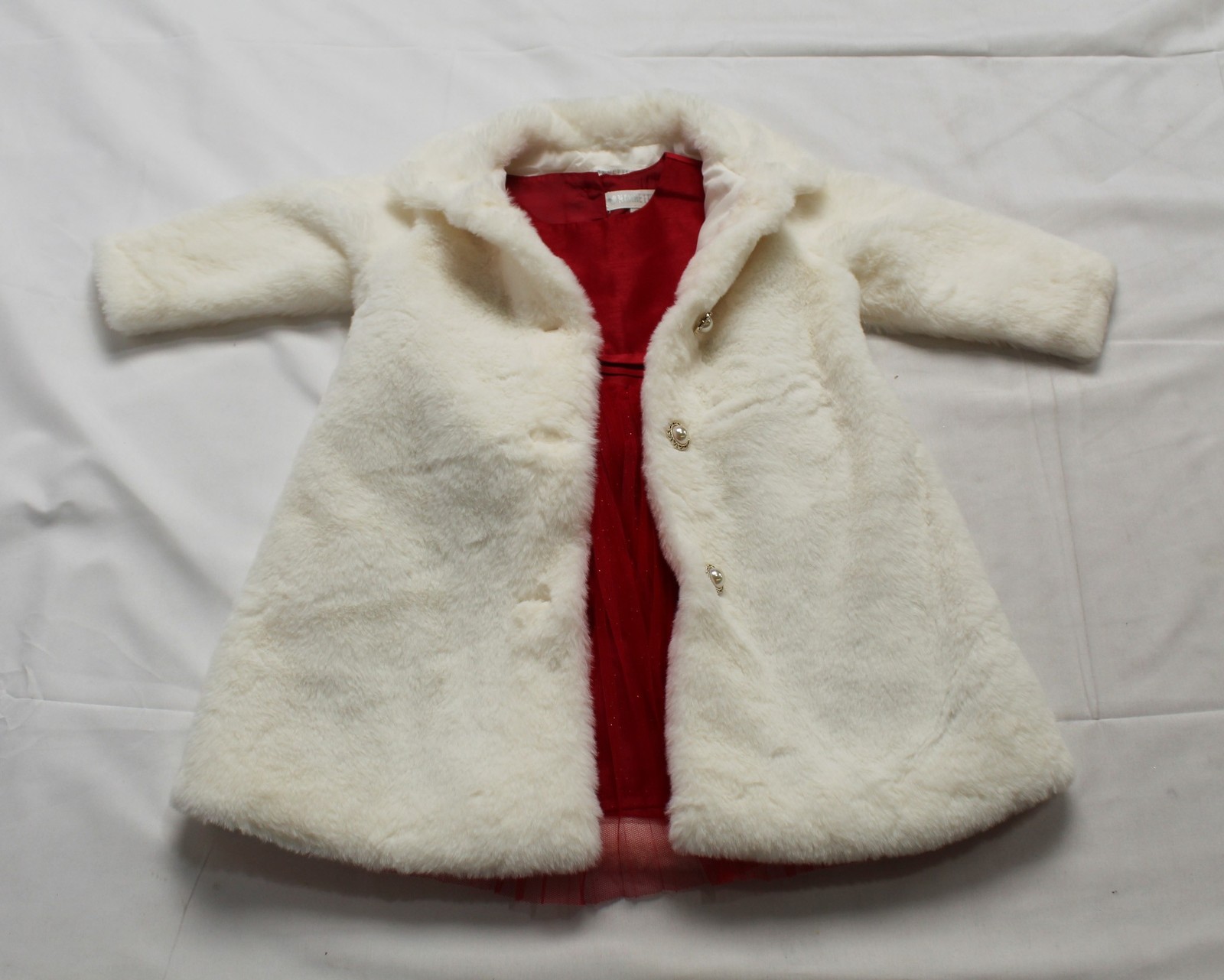 Nannette Baby Girl’s 2 Piece Faux Fur Jacket & Dress Set AC2 Red Size 18M
