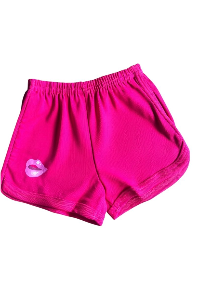 Puco Toddler Girls 2pc Set Lips Print Korean Tank Top Shorts Outfit 100% Cotton