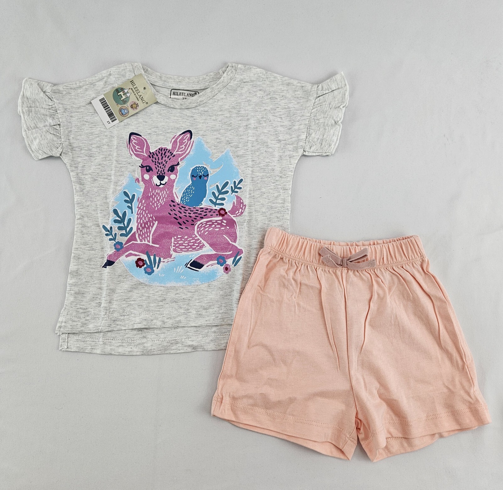 Summer set for girls cotton short sleeve t-shirt shorts Size 2Т