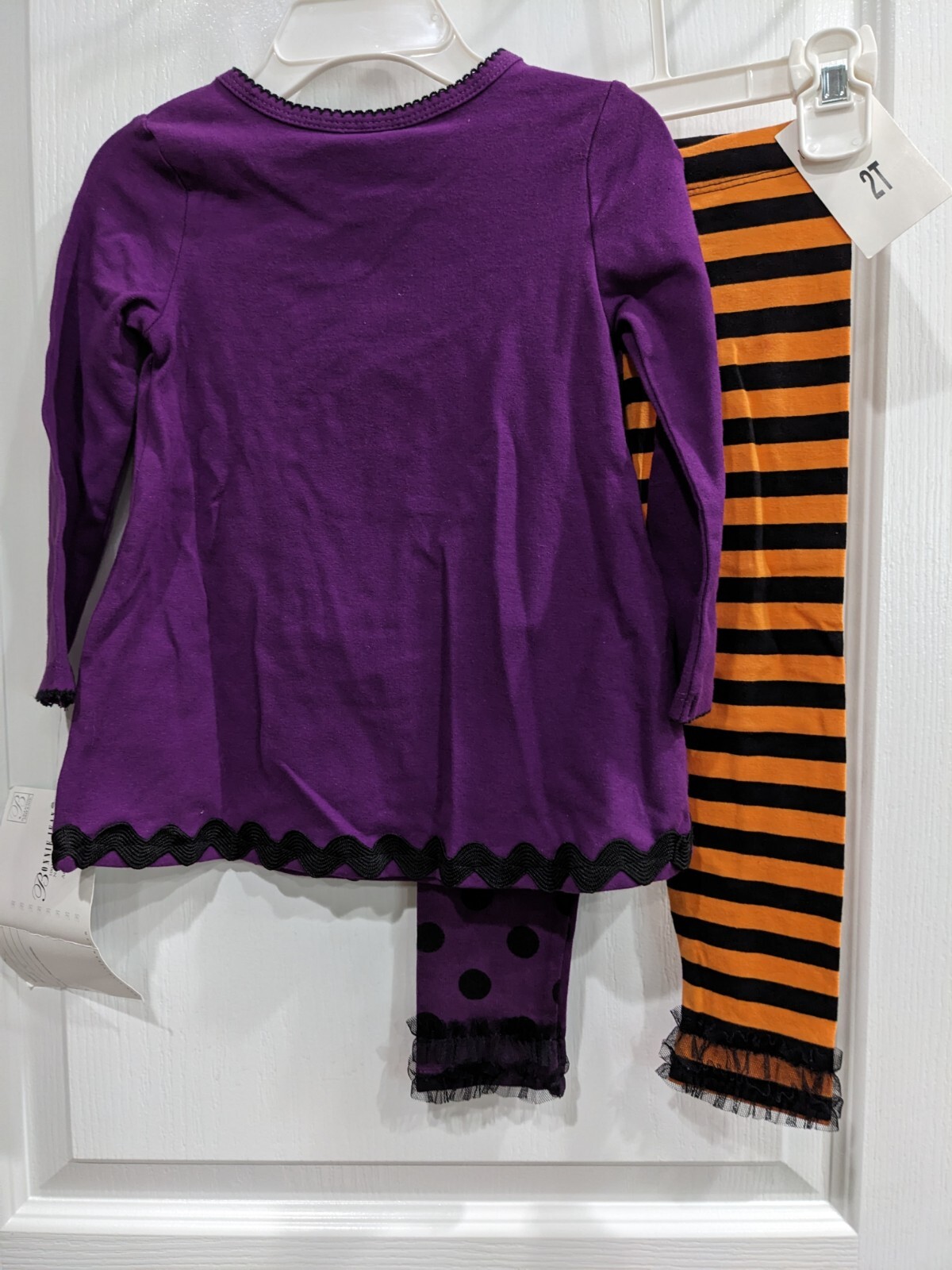 Bonnie Jean baby Girls Halloween Cat Fall Dress Outfit Purple Set Leggings