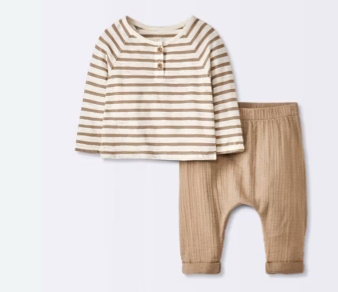 🥥 Cloud Island Baby Boys’ Jersey T-Shirt & Pants Set Brown Size 12Months🆕