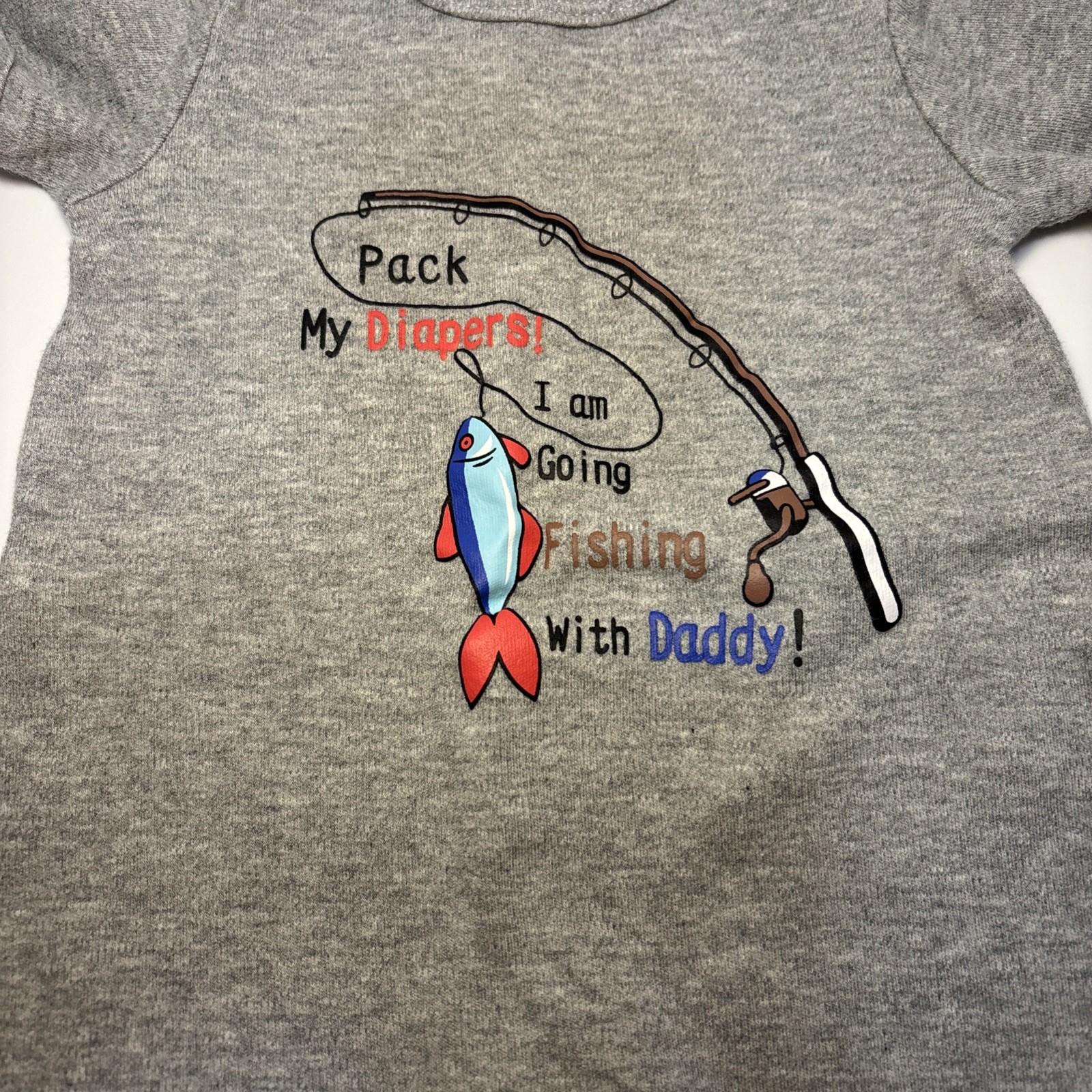 Baby Bodysuit One-Piece 3-6M Fishing With Daddy Romper Outfit