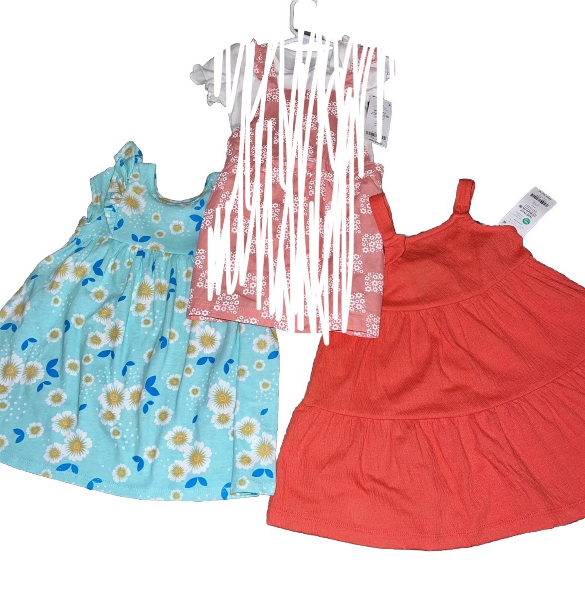Carter’s Baby Lot Of 2 Floral Dress Set 24 Mo 2T Falls Creek NWT Pink Coral