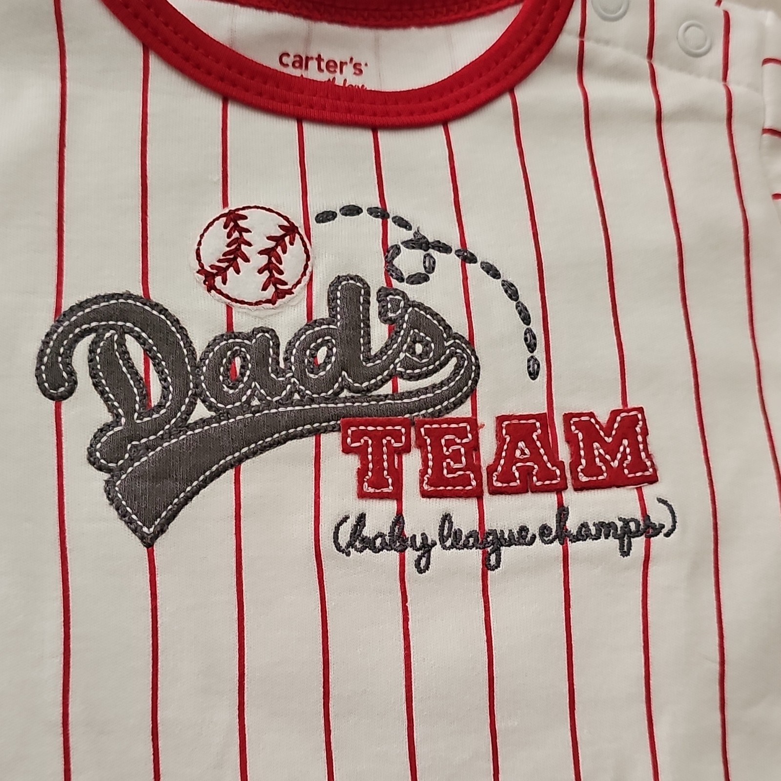 Carter’s 2-Piece Baby Pants Set 3 Months Baseball Red/White Stripe Bodysuit