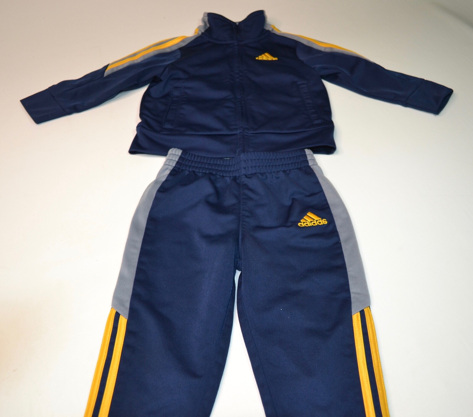 Toddler Boys Adidas Athletic Track Jogging Set Suit Pants Jacket EUC 12 Months
