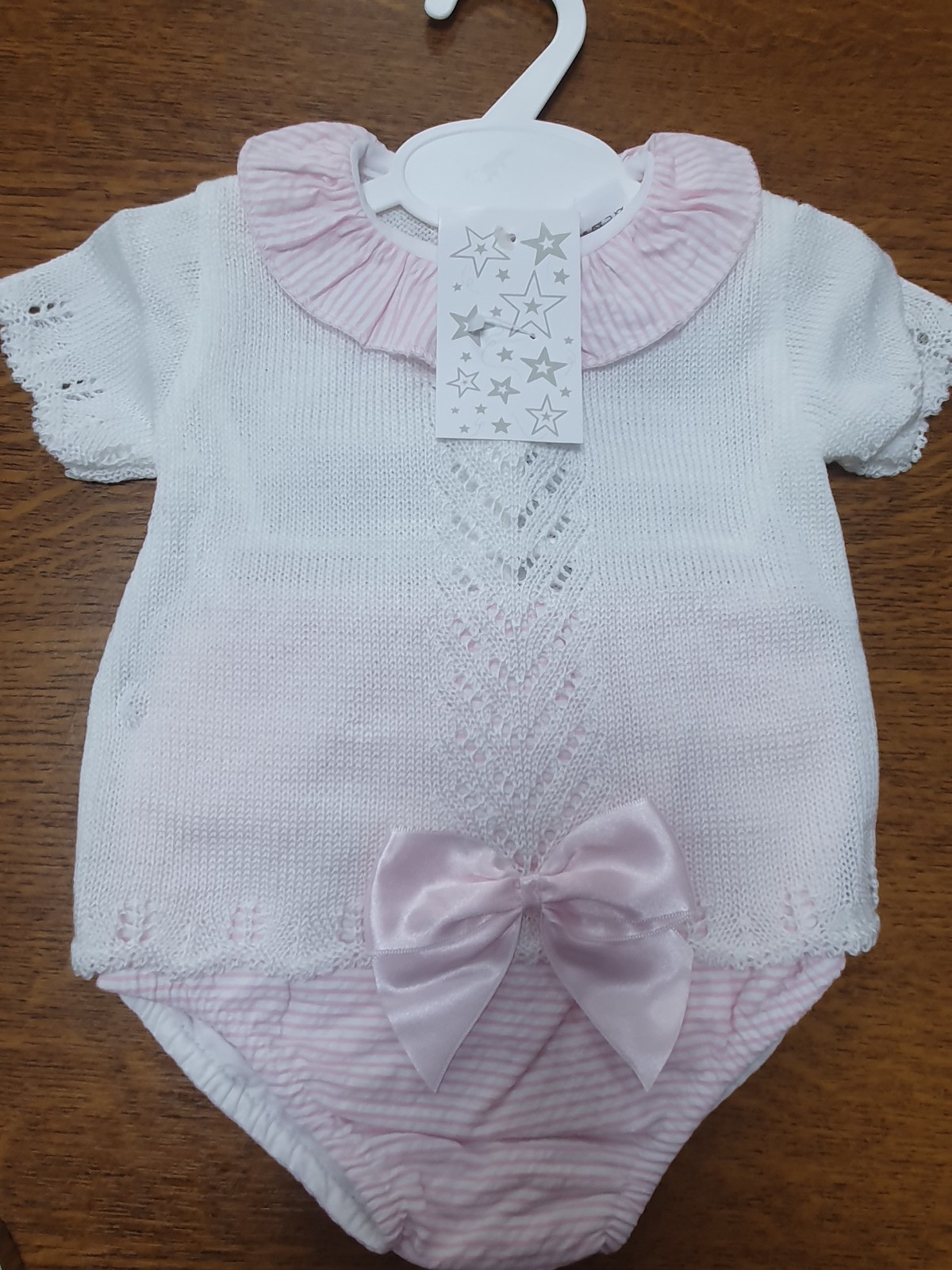 Baby Girl 2 piece Romper Suit made in Portugal in 3-6m
