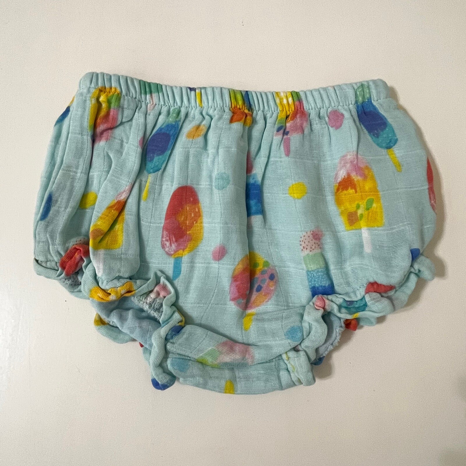 Angel Dear Organic Muslin Ruffle Top & Bloomers Set Popsicles 18-24 Months NWT
