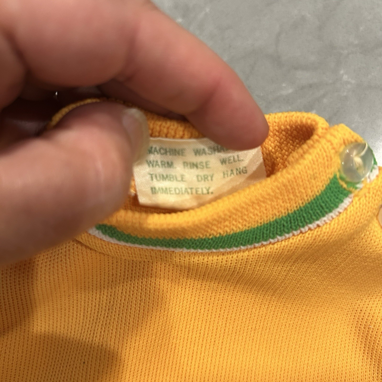Vtg Confetti Knits Baby Train Sweater Japan 0-6 mths Short Sleeve Buttons Yellow