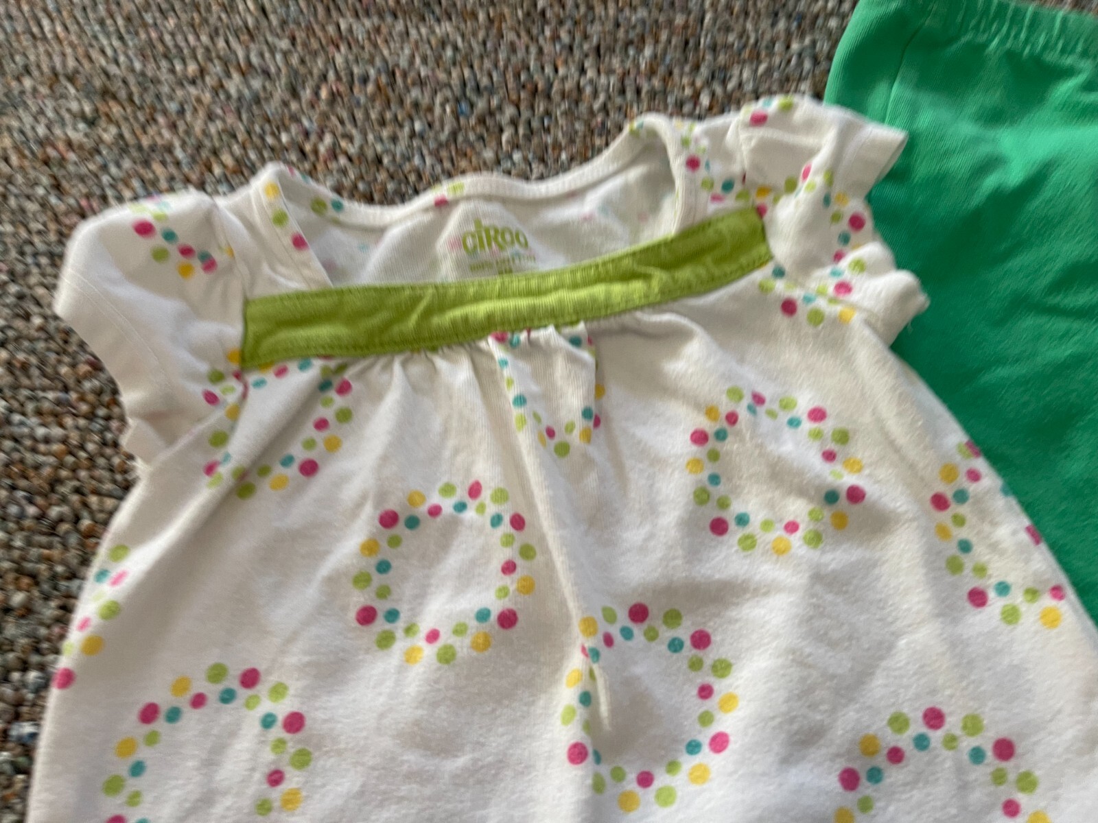 Circo Girls Dotted Top & Green Pants Outfit 9M