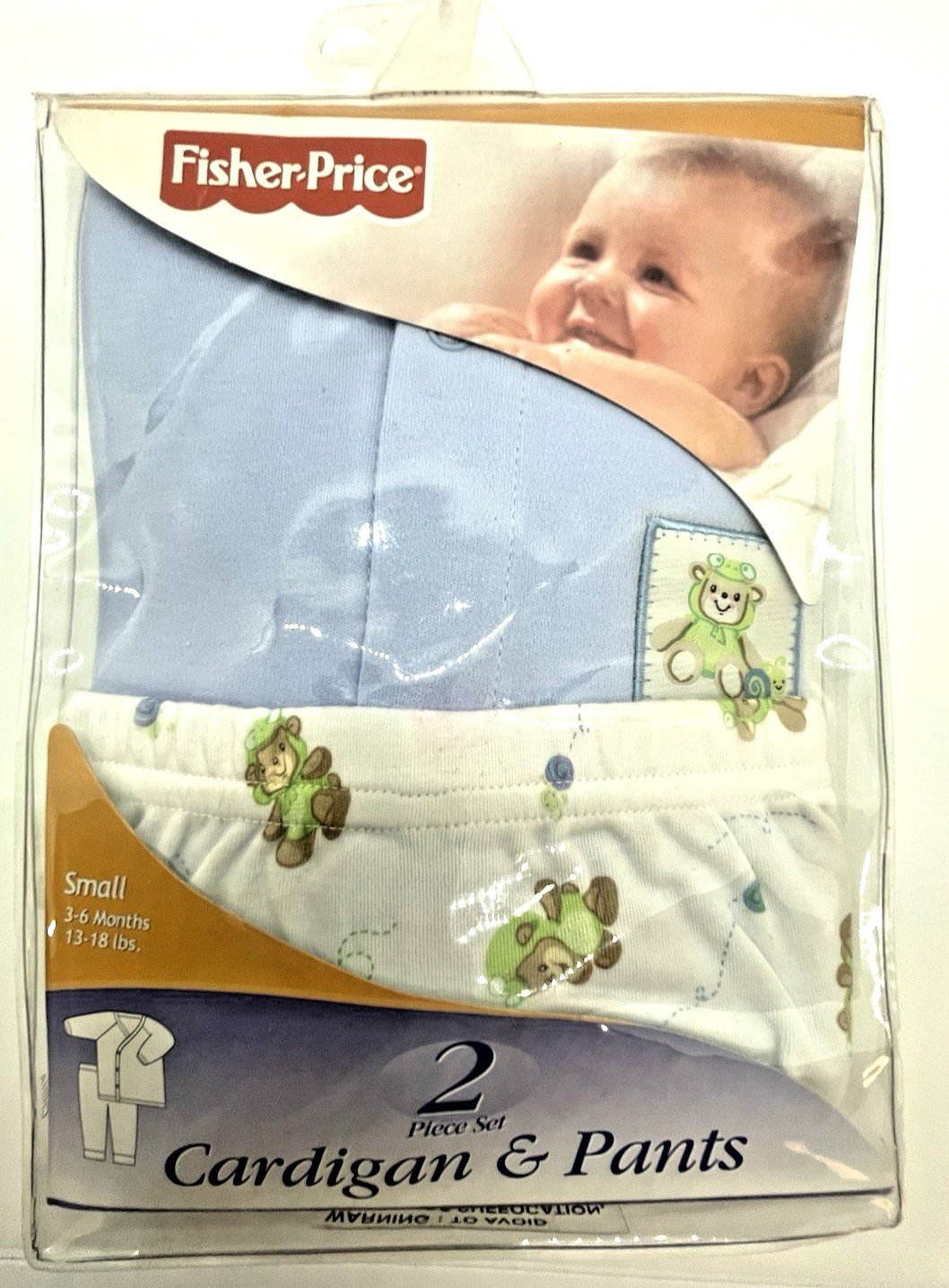 Fisher Price Cardigan & Pants Baby Clothes Small 3-6 Months VTG 2003 Unopened