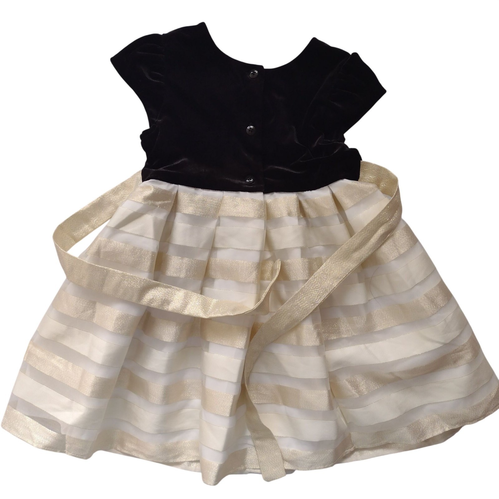 Jona Michelle Girls Set of 2 Party Dresses 4T Bow Glitter Stripes Poofy Dress