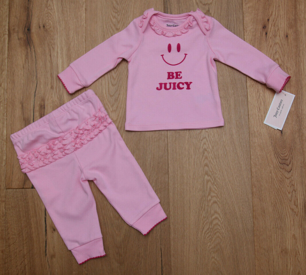 Juicy Couture Baby Girl Long Sleeve Top & Pants Set ~ Pink & Gold ~ Be Juicy ~