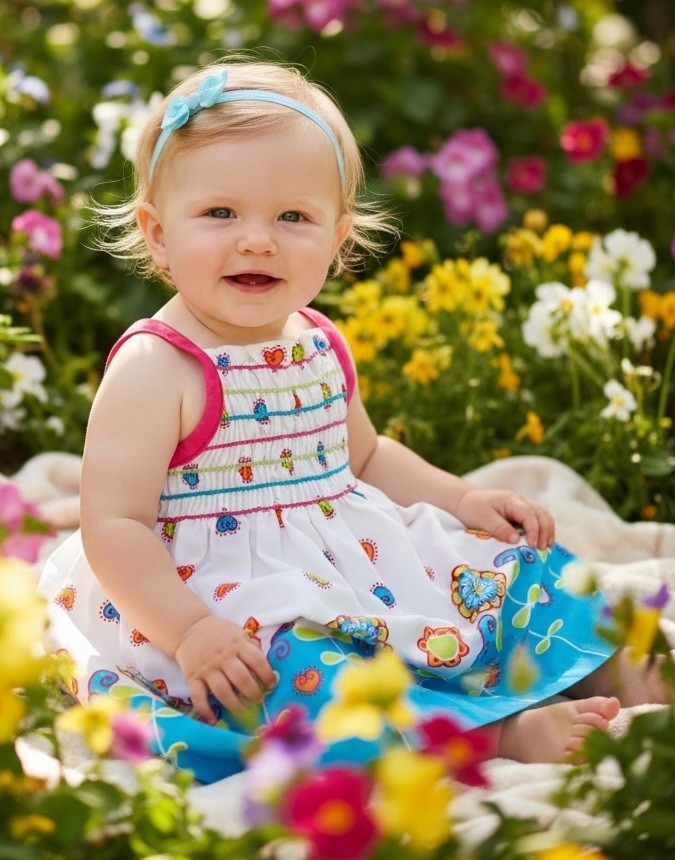 Park Bench Kids Floral 2 Piece Pink Floral Smocked Dress Set Size 6/9 6 9 months