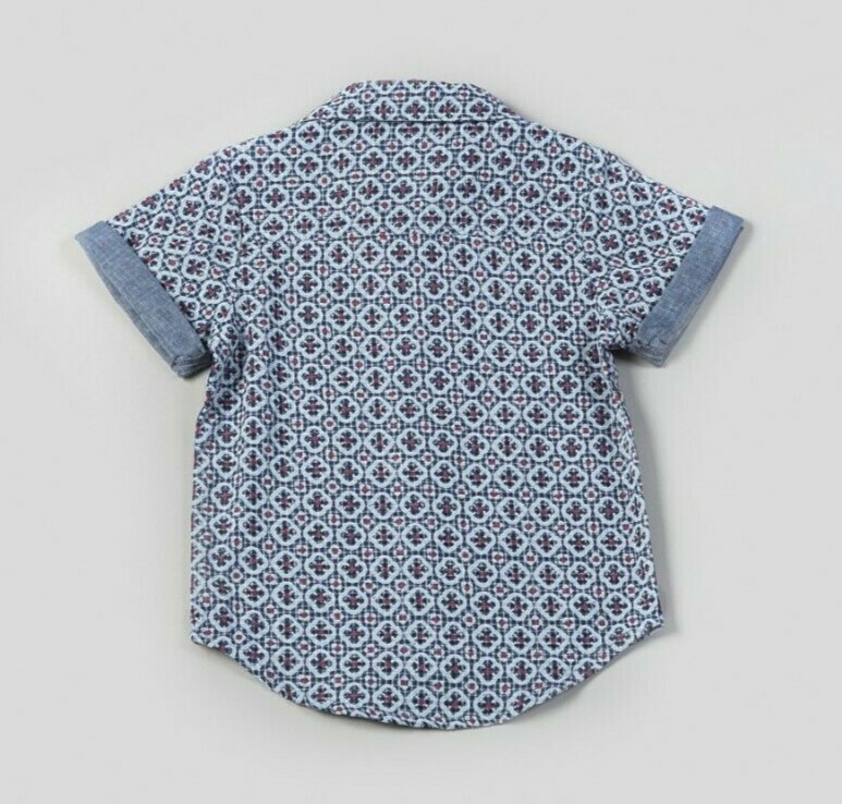 Lot of 4 items: Short Sleeve Button Up Shirt and Blue Pants with Suspenders Set