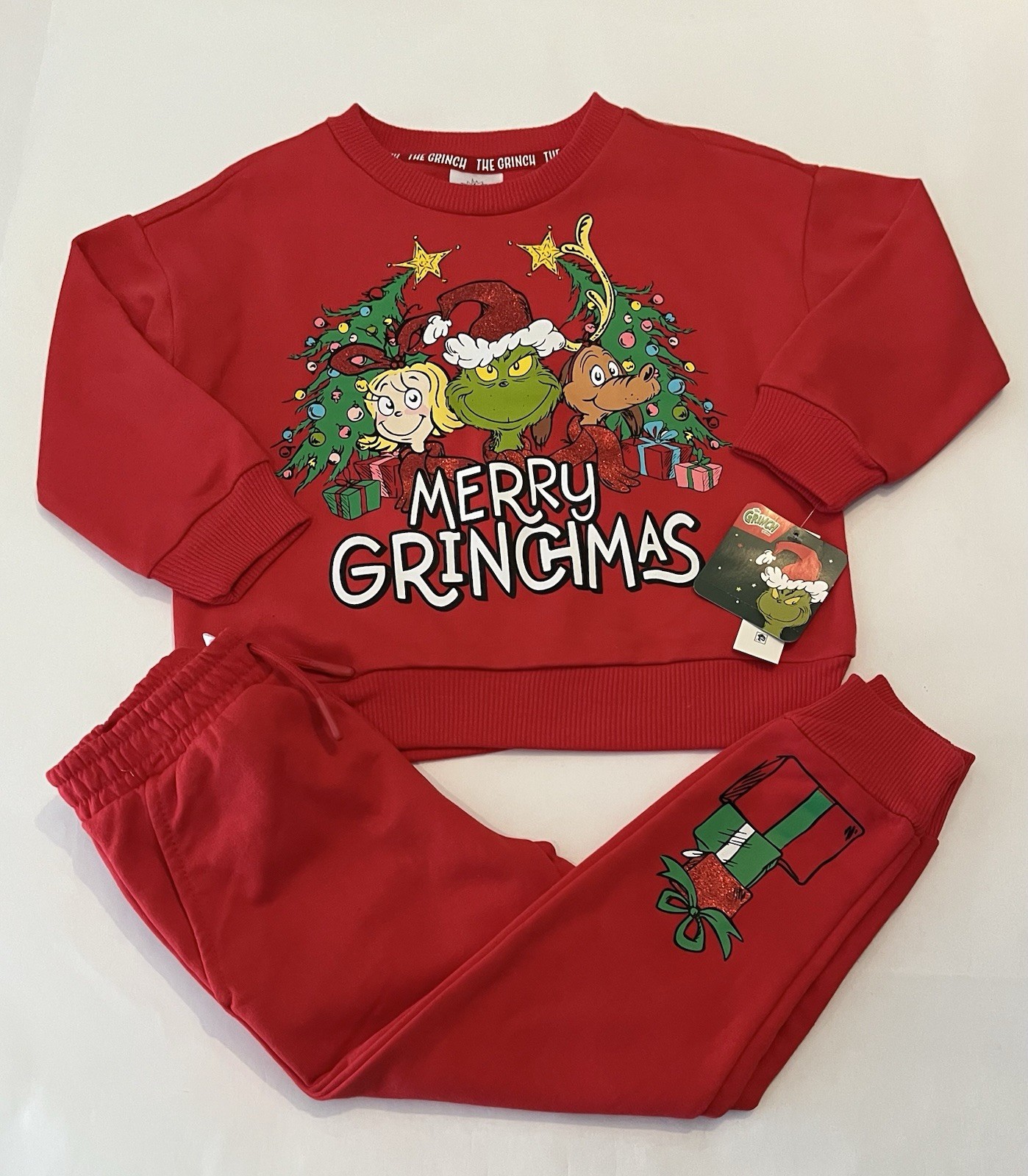 Toddler Boy Girl The Grinch 3T Christmas Pants Sweatshirt 2 PC Set New