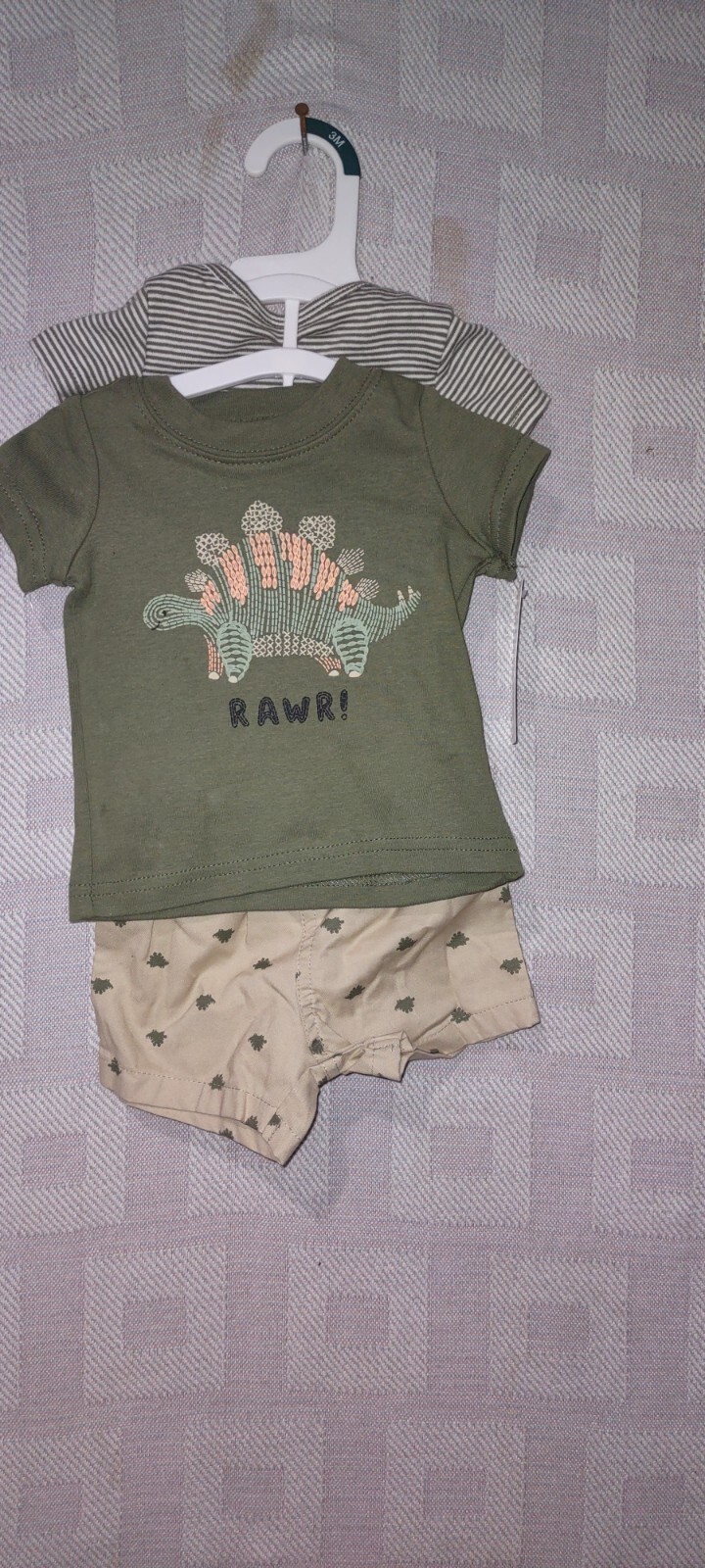 Toddler Size 3M Three Outfits, 1 Pajama Singlet 3 Shirt 3 Shorts 1 Bodysuit