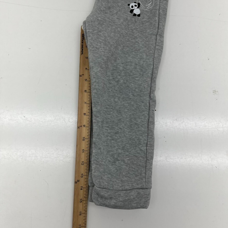 Gray Panda Graphic Print Sweatshirt 2 Piece Outfit Kids Size 4T NEW