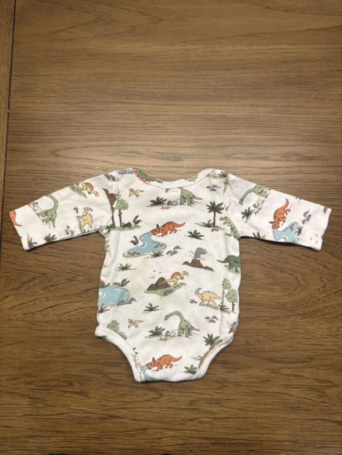 3 Piece Baby Boy Dinosaur Outfit Lot Newborn Sleeper & Long Sleeve Bodysuit