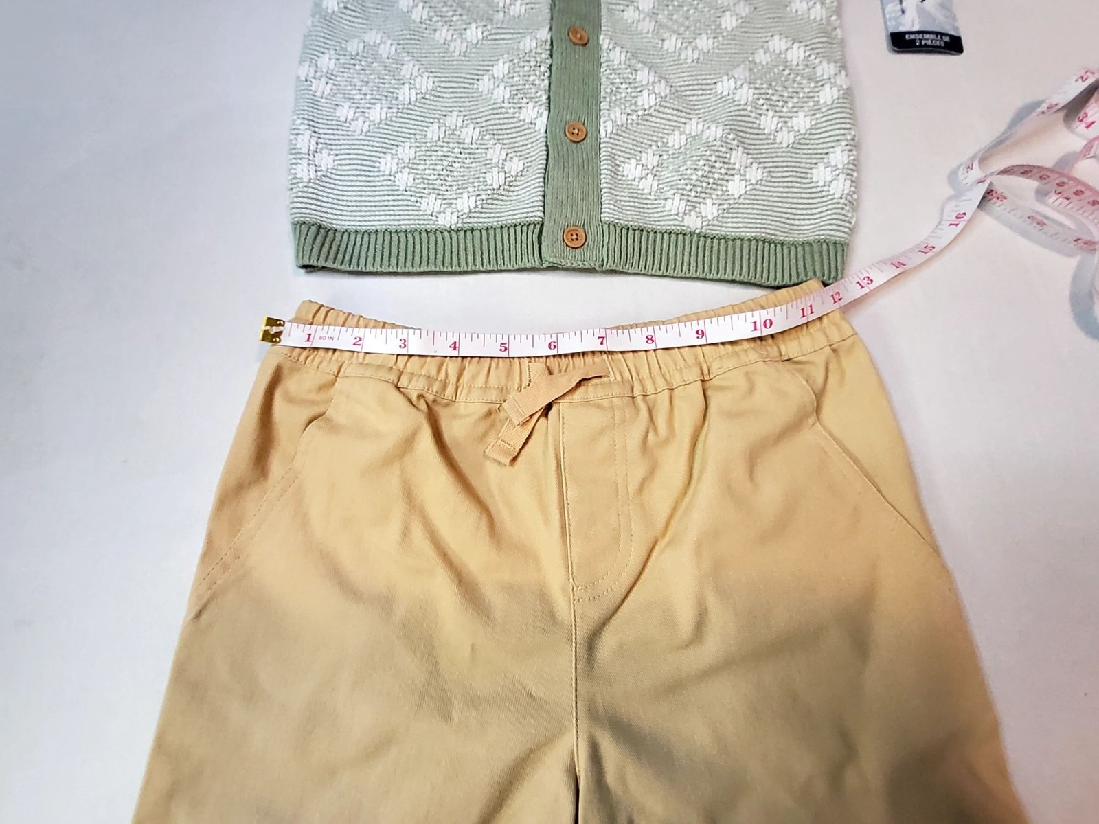 Tommy Bahamas Green & Beige Toddler Outfit – Knit Top & Cotton Shorts Set Size 6