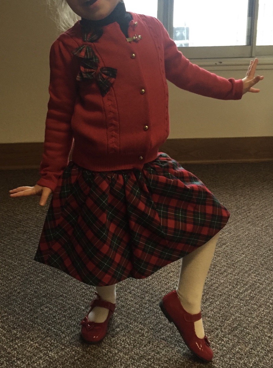 Janie And Jack Collection Holiday Plaid Skirt And Sweater Set 2T/3 Navy Red