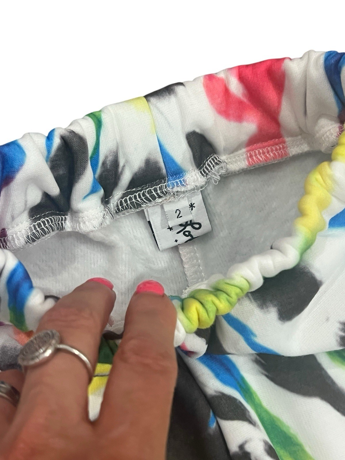 LOLA & THE BOYS STARBURST NEON RAINBOW TIE DYE SET HOODIE SWEATSHIRT JOGGERS 2