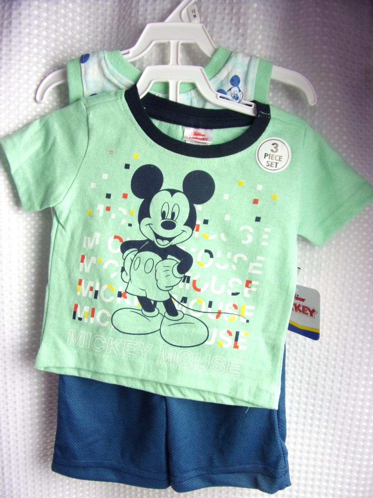 Disney Junior Baby Boys Mickey Mouse 3pc Tank Top, T-shirt, & Shorts Set 12mo