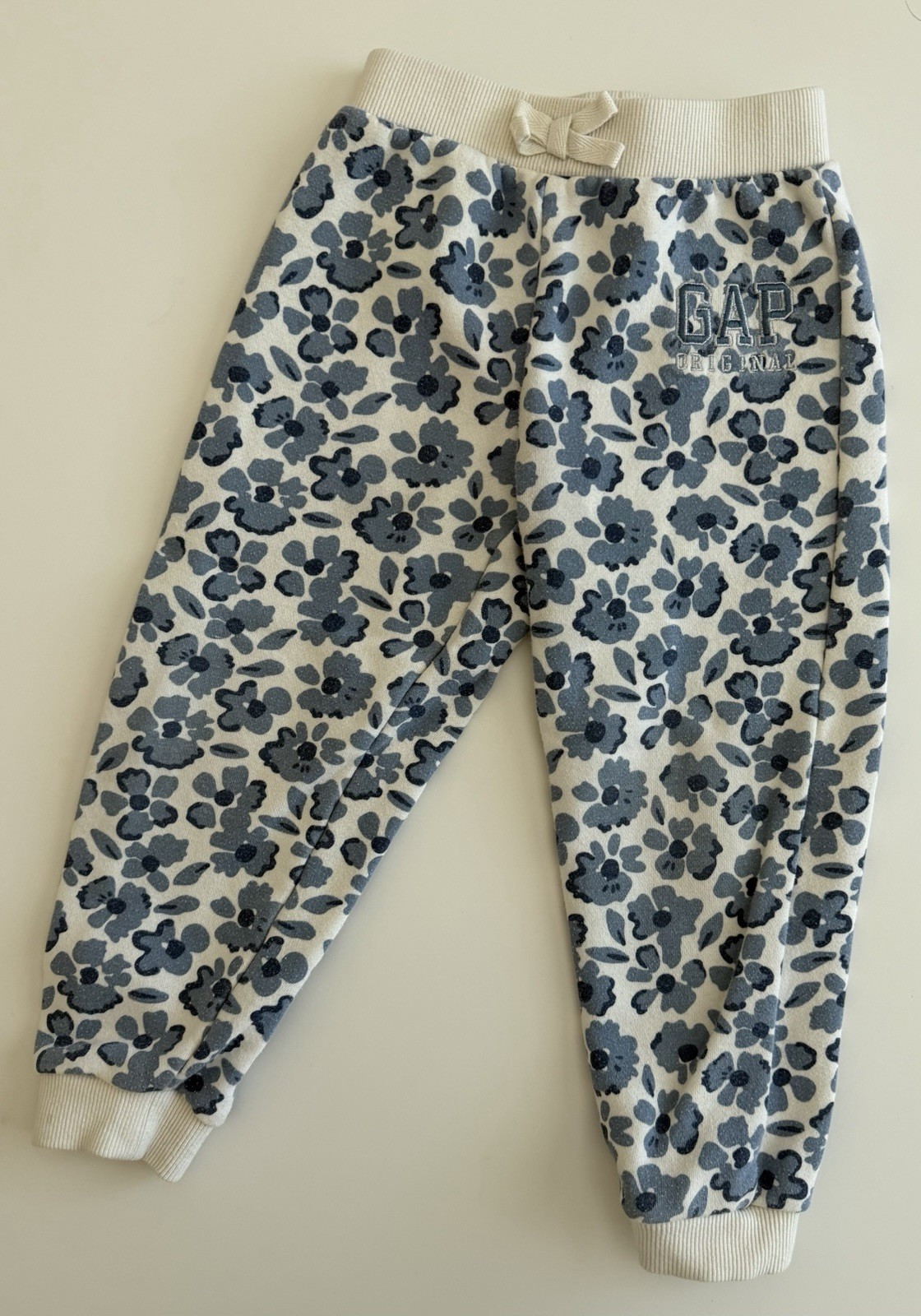 Gap Kids Girls 3T 2pc Floral Logo Pullover Sweatshirt & Jogger Pants Set
