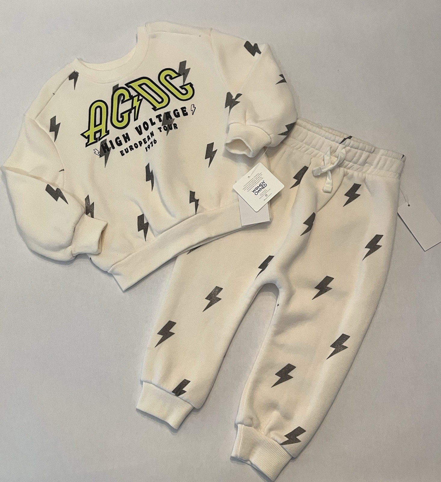 AC/DC Toddler Boy Outfit 2T Pants Sweatshirt 2 PC Set Cute New