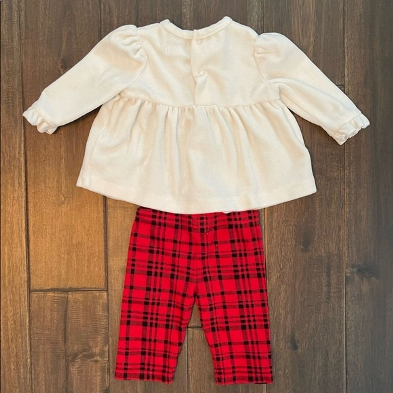 Hartstrings Baby Holiday Ruffle Bow Plaid Outfit 0-3 mos