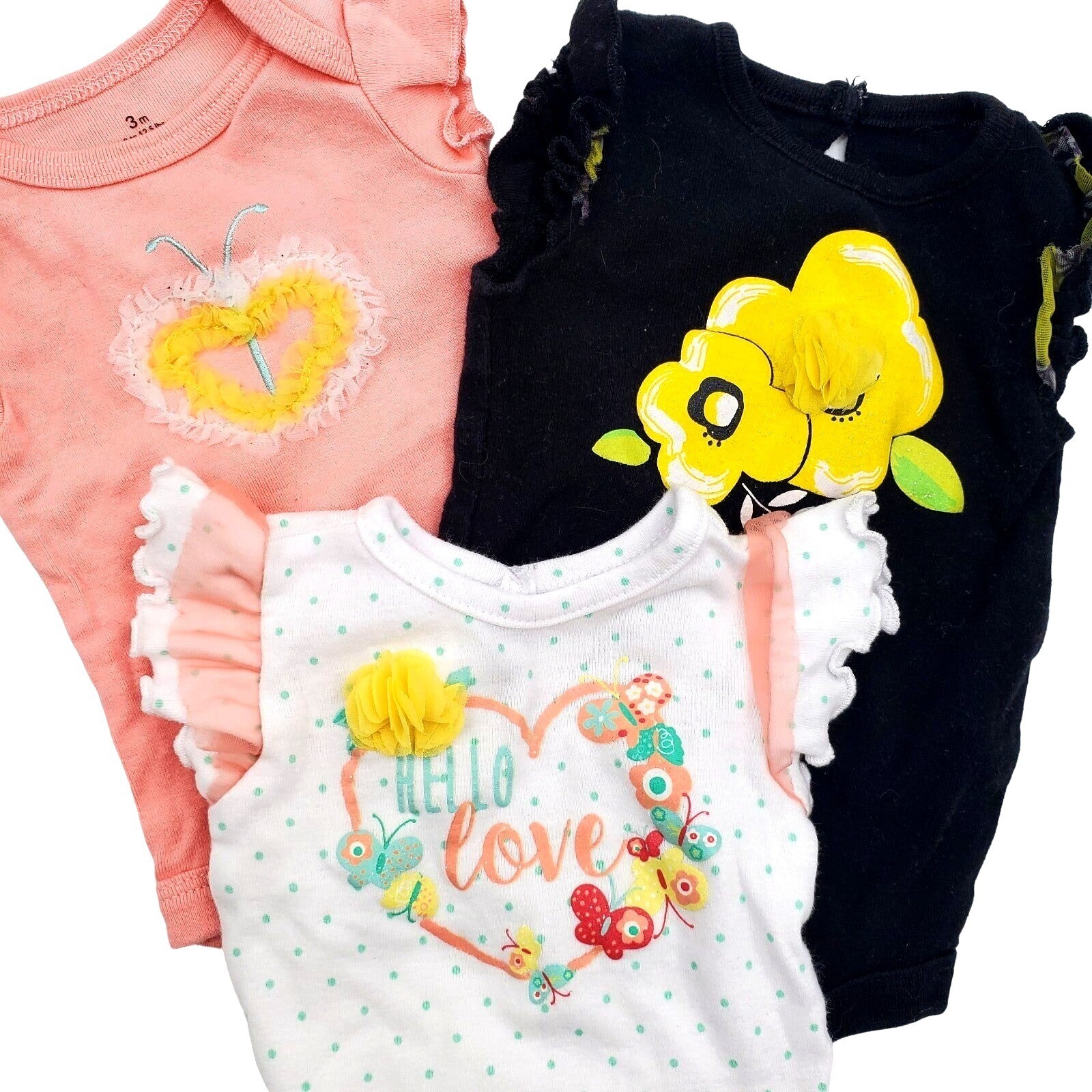 CARTER’S Baby Girl’s 3-piece Tulle Ruffle Outfit Lightweight Bodysuit set