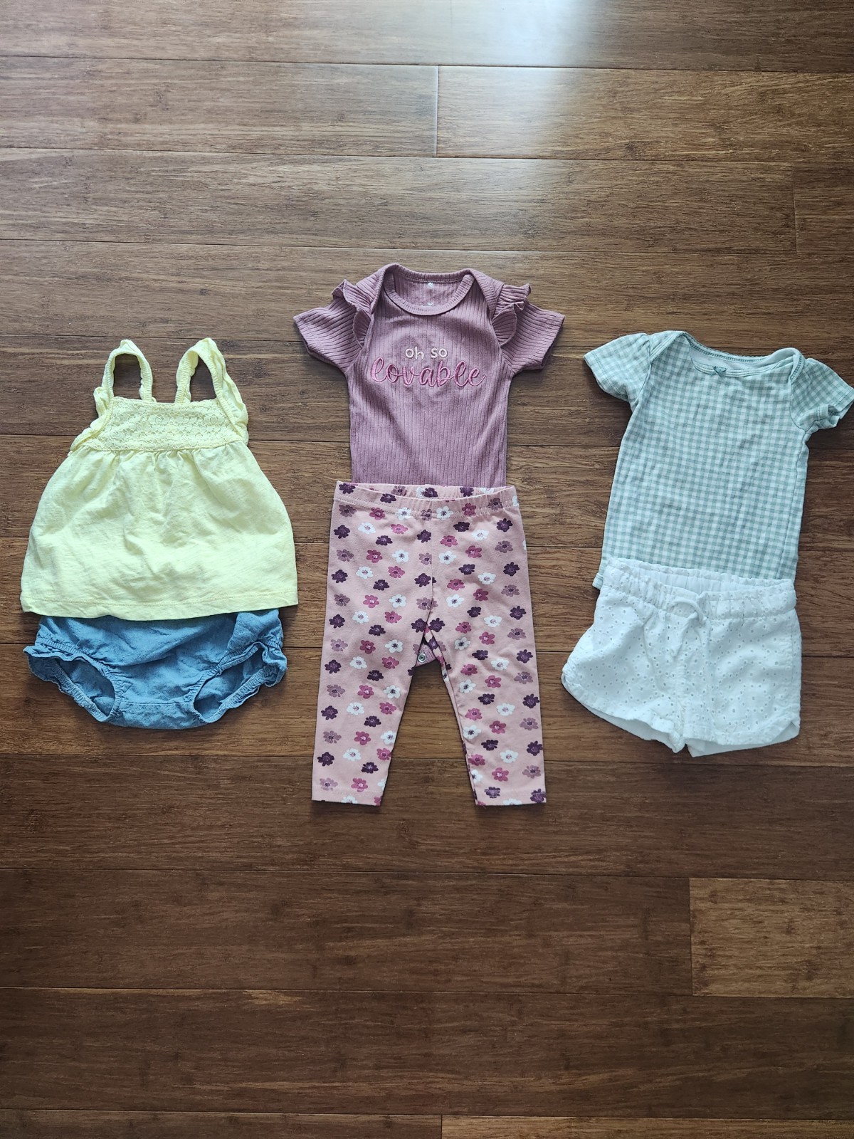 Set Of 3 Summer Girls Outfits In Various Brands, 12 Months