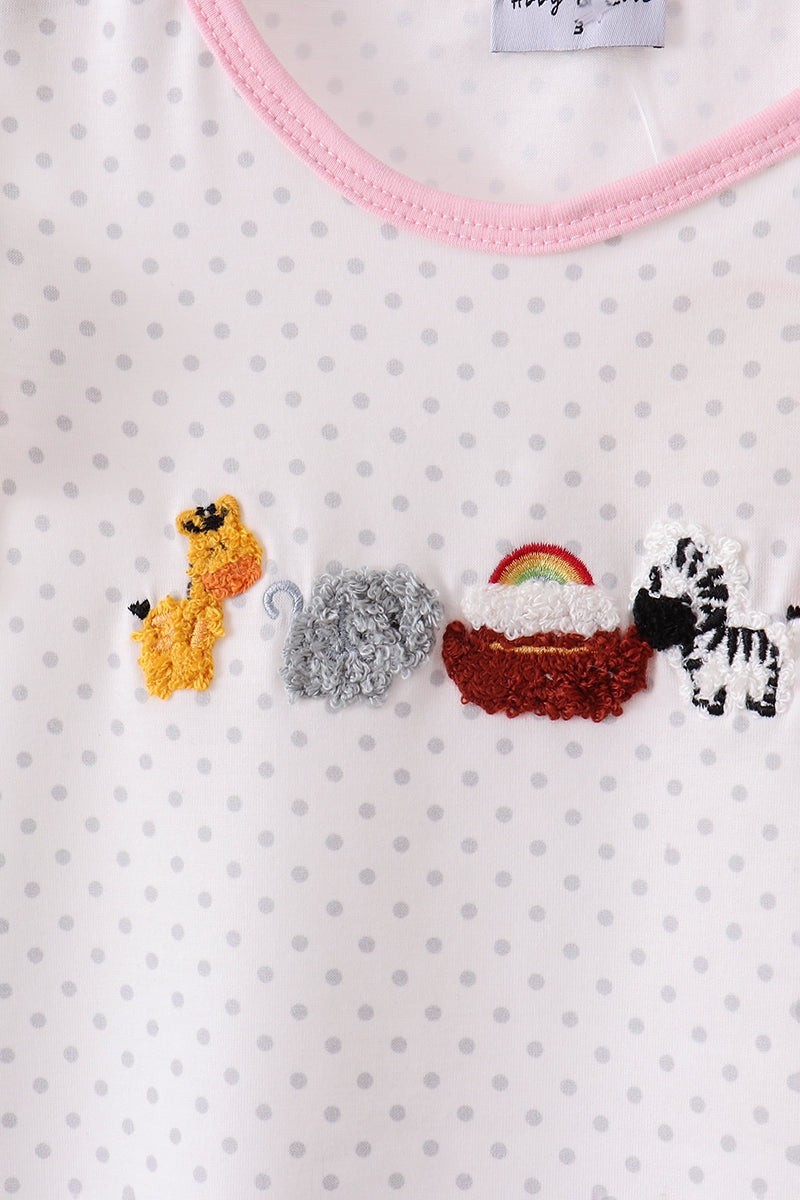 Honeydew Toddler Girl 2 Piece Pink Noah’s Ark French Knot Short Set Size 2T NEW