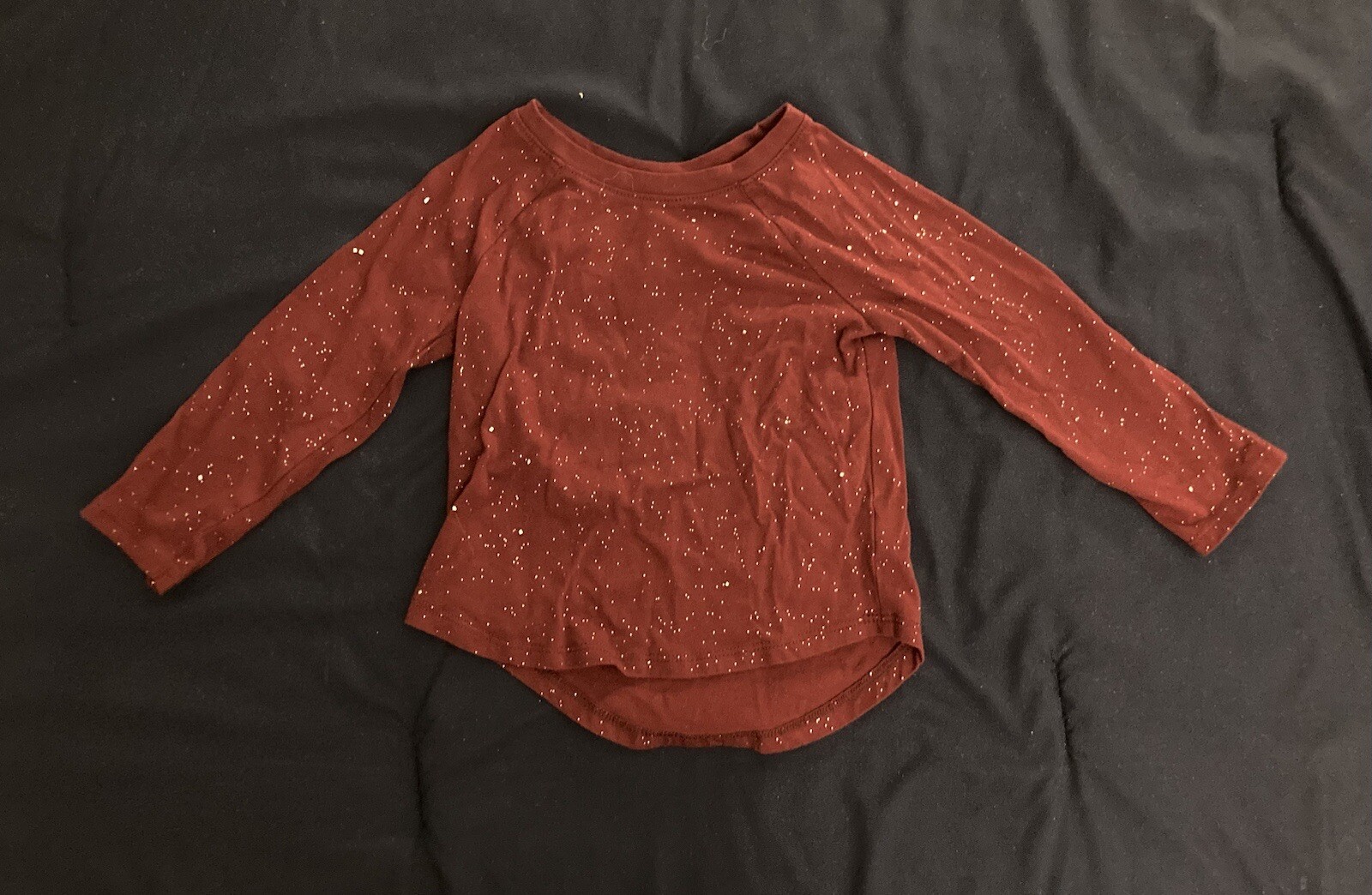 2T Cat & Jack baby girl clothes – one piece long sleeve top | glitter theme