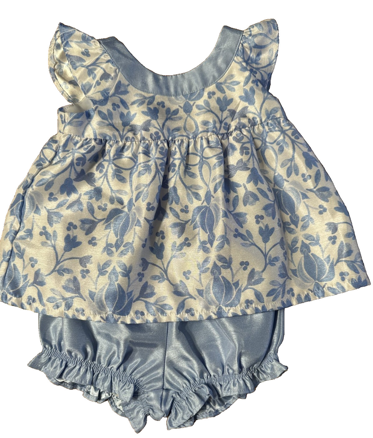 12-18 mo baby girls GYMBOREE 2017 Blue White Floral Duppioni 2pc Dressy Set RARE