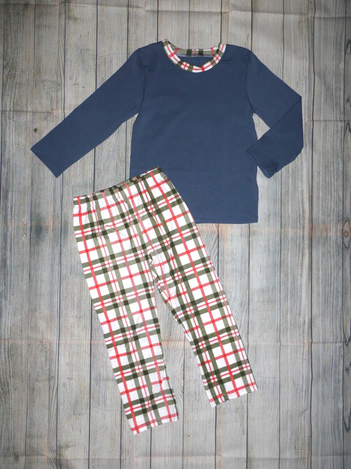 NEW Boutique Boys Long Sleeve Shirt Plaid Pants Outfit Set