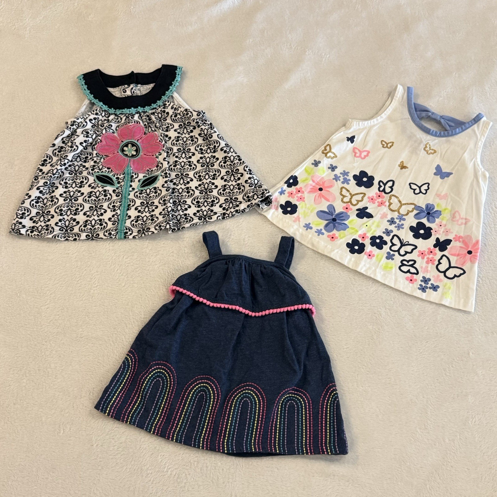 Baby Girl 18M Spring Summer Mixed Lot of 41 Top Shorts Skort Legging OnePc Dress