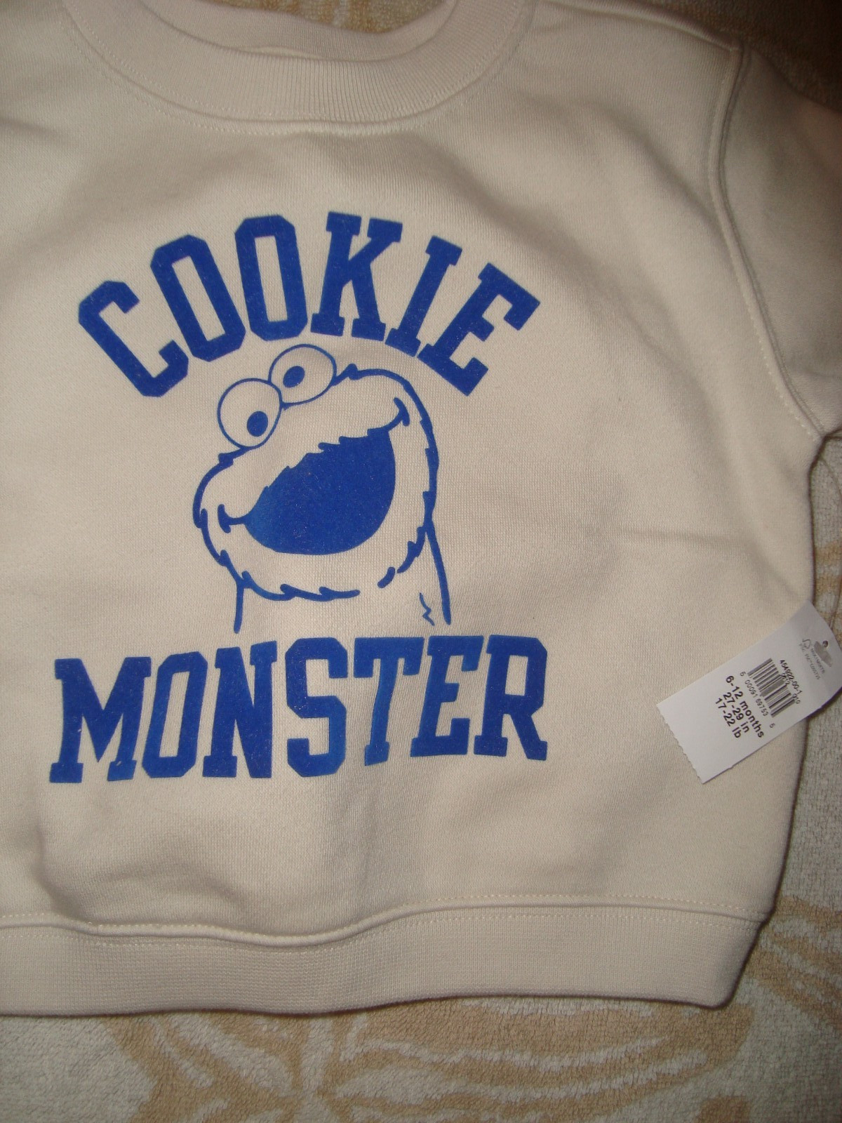 Baby Gap Sesame Street Cookie Monster Crewneck Sweatshirt nwt 6-12